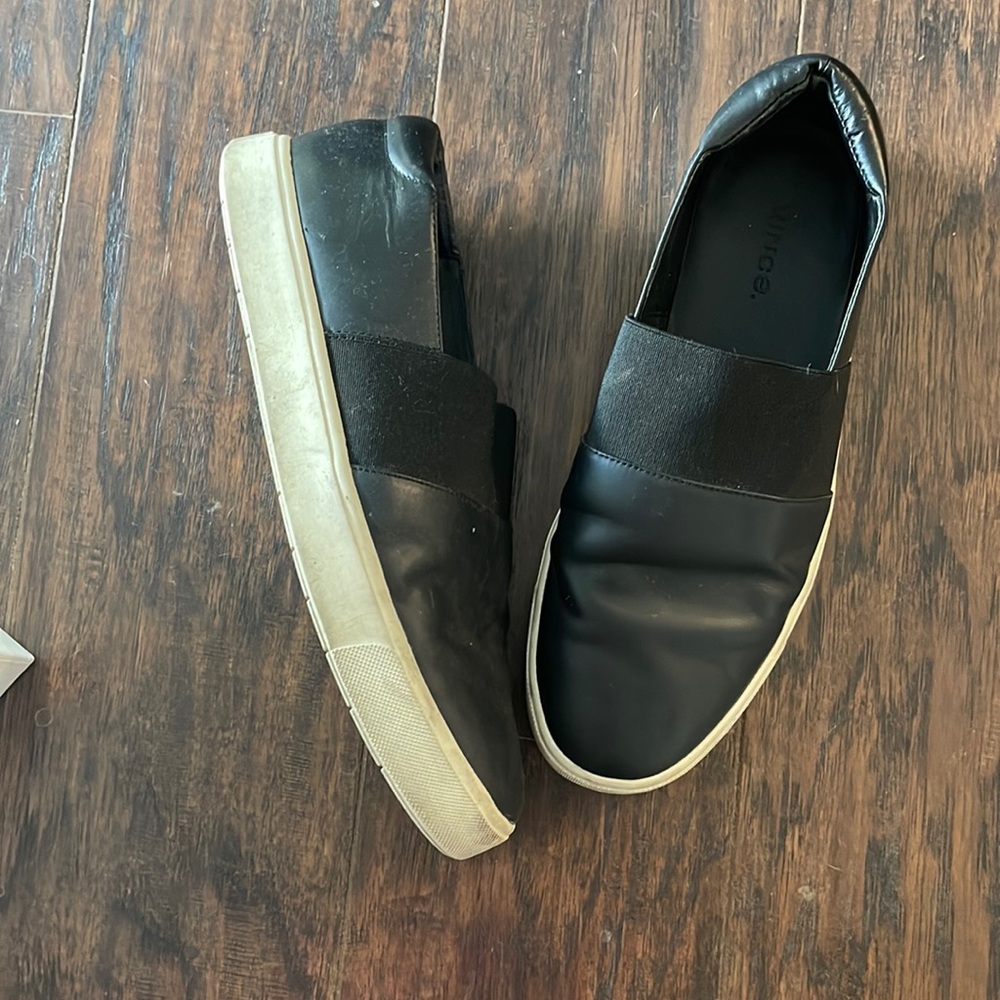 Vince Corbin black leather slip on shoe